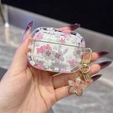 Floral Pattern Apple Wireless Earphone Anti-Drop Protective Case, Suitable Compatible With Apple Wireless Earphone Case, Scratch-Resistant And Anti-Fall - Dusty Purple - View 9