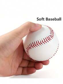 1个9英寸软PVC棒球，棒球棒训练球 - 白色 - 查看 11