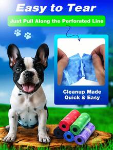 1 Roll/15pcs, 6 Rolls/90pcs, 8 Rolls/120pcs, 10 Rolls/150pcs, 20 Rolls/300pcs, 30 Rolls/450pcs Pet Waste Bags, Dog Poop Bags, Leak-Proof And Convenient Dog Outdoor Waste Cleanup Bags, Easy To Clean - Multicolor - View 3