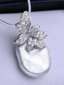 1件优雅立方氧化锆项链吊坠，女士情人节礼物，婚礼首饰 - 1# - 查看 5