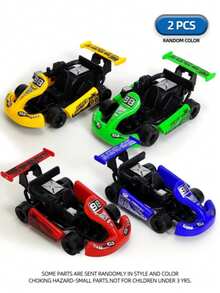 2-6件装儿童摩擦动力推拉滑行车，儿童惯性车玩具，男孩玩具，生日/节日/派对礼物，返校礼物 - 彩色 - 查看 6