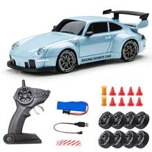 1:24 Scale Remote Control Drift Racing Car, 2.4G RC Car, Top Speed Over 20km/H, High-Speed Racing Car, Drift Car With Drift Tires, Obstacles And Lights, Suitable For Christmas - Multicolor - View 17
