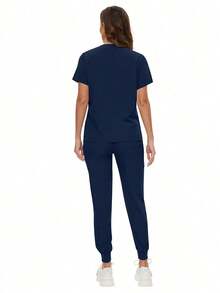 Surgical Uniforms Woman Scrub Set Nurse Beauty Salon Workwear Clinical Scrubs Top Pants Sets Spa Doctor Nursing Clinical Suit - màu nâu - Xem 12