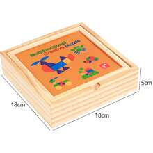 Rompecabezas geométrico magnético Tangram, juguetes educativos de bloques de construcción para niños - Multicolor - Ver 3