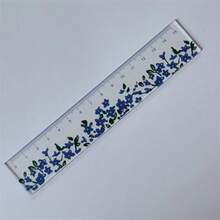 Bộ 4 thước kẻ trong suốt họa tiết hoa, thước acrylic 5,91 inch, đồ dùng học tập và văn phòng phẩm. - Mảnh duy nhất - Xem 6