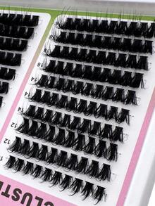 Extensões de Pestanas em Aglomerados 300D+200D+160D/160D+100D+60D, 180pcs/260pcs, Pestanas Individuais Espessas e Espetadas 10-18mm, Mega Wispy, Fofas, Encaracoladas D/DD, Aglomerados Individuais Únicos, Pestanas Fairy Cluster, Pestanas de Vison - D - Ver 7