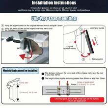 Gương chiếu hậu ô tô độ nét cao, gương chiếu hậu toàn cảnh đa năng dạng kẹp cho ô tô, SUV, xe tải và các loại xe khác. - màu đen - Xem 3