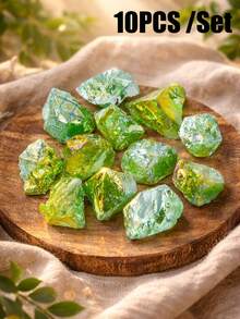 QYDCX 神奇的宝石苹果光环石英原石和疗愈石，用于冥想和DIY的天然原石和水晶 - 綠色 - 查看 7