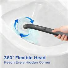 Toilet Brush, 14 Refills Toilet Bowl Cleaner Wand, Toilet Cleaner Brush Toilet Cleaning System Toilet Brush And Holder Set For Bathroom Cleaning (Black) - 黑色的 - 查看 7