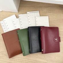 A7 PU Binder Cover, 6 Holes Loose Leaf Case, 45 Sheets Refill Papers, DIY 10pcs Sleeves, Junk Journal Collect Book Organizer - Rectangle - View 3