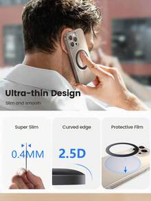 ROJEMXVE 4pcs Universal Metal Rings, Magnetic Rings, Suitable For Phone Cases And Wireless Charging, Compatible With IPhone 17/Air/16/15/14/13, Galaxy S24/S23/S22 (2 Black, 2 White) - Black + White - View 4