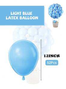 The Light Blue Balloons Come In Sizes Of 18/12/10/5 Inches (Varying Quantities) And Are Suitable For Birthdays, Bridal Engagements, Graduation Season, Princess Themed, Bachelor Themed, And Light Blue Themed Party Decorations (With Ribbons And Knotters) - View 13