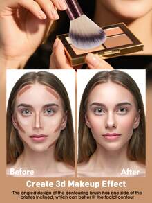 2支装化妆刷套装 高级合成毛眼影晕染刷套装 化妆品工具 - 酒紅色 - 查看 4