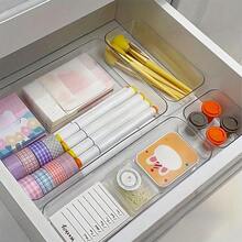 Drawer Desktop Cosmetic Storage Box, Combination Transparent Plastic Drawer Storage Box, Transparent Vanity Cabinet Storage Box, Exquisite Storage Box, Desk Drawer Partition Storage Box, Suitable For Makeup, Jewelry, Kitchen, Bedroom, Bathroom, Office Trinkets, Christmas Holiday Gift - A - View 4
