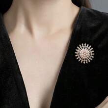 1枚简约仿珍珠水钻花朵胸针，女士毛衣/外套装饰配饰 - 彩色 - 查看 15