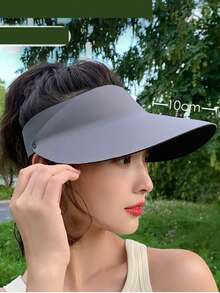 Women's Foldable Wide Brim Sun Hat, Seamless UV Protection - A - View 1