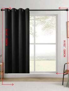 1片/2片装窗帘，遮光窗帘，隔热，不透光窗帘，带孔眼，遮光，防紫外线，卧室客厅室内装饰，隔热遮光窗帘 - 重型遮光带孔眼窗帘，适用于卧室和客厅，保护隐私和调节温度的窗帘，客厅窗帘 - 黑色 - 查看 48