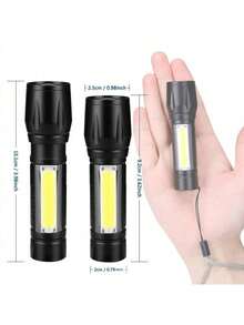 1 Powerful Portable LED Flashlight, Flashlight, Rechargeable Battery, Flash Light For Camping, Suitable For Fishing And Mountaineering - A - View 5