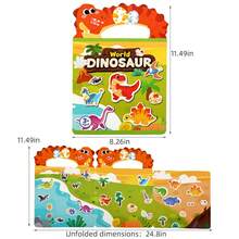 Reusable Jelly Sticker Book For Toddlers, Quiet Busy Book For Early Educational Development, 8 Themes Dinosaur/Princess/City/Animal Sticker Activity Book For Kids 3+ - Multicolor - View 4