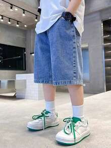 Quần short denim cho bé gái, kiểu dáng thời trang mùa hè mới. - Màu xanh lam - Xem 4