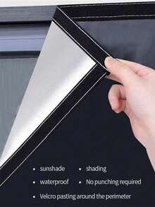 1 件黑色粘合全遮光窗帘，自粘窗帘，隔热防晒，无需钻孔，安装方便，2025 年新版 - 黑色 - 查看 57