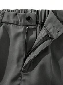 男士休闲商务西装裤 - 灰色 - 查看 5