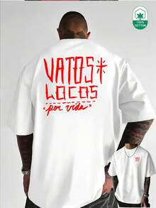 This One-Piece, Short-Sleeved Shirt Features A Minimalist And Elegant Design With Creative Letter Prints On The Front And Back, And Is Made From A Comfortable Fabric. - White - View 6