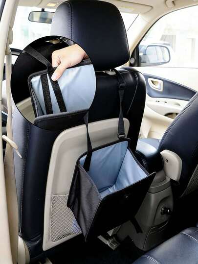 Hanging Car Trash Can, Foldable Waterproof Car Seat Back Storage Box, Leak-Proof Car Garbage Bin With Adjustable Straps, Universal Car Interior Organizer,Car Interior Storage Solution