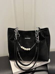 2026 New Cross-Border Women's Bag, Versatile Commuter Textured Pearl Chain Large Capacity Casual Shoulder Tote Bag - Multicolor - View 8