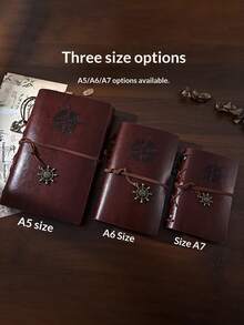 6 Colors Available A5/A6/A7 Kraft Paper Loose-Leaf Notebook With Metal Binder Rings, Refillable Inner Pages, Minimalist Journal For Students And Office Use - A7 - View 7