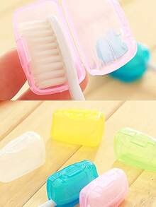 5pcs Electric Toothbrush Head Protective Covers Storage Box, Travel Toothbrush Head Protective Covers, Dust-Proof Portable Toothbrush Head Protective Covers Storage Box, Perfectly Suitable For IO Series Electric Toothbrushes, Effectively Prevents Dust From Entering, Suitable For Travel, Camping, Home, School And Other Occasions. - Random Color - View 2