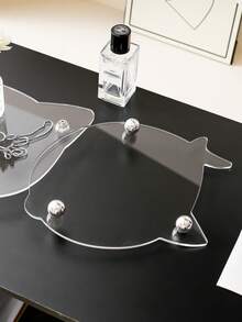 1PC Luxury Acrylic Storage Tray Silver Stud Feet Multi Shapes - View 8