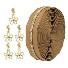 Bộ 5 khóa kéo nylon 177 inch + 5 đầu kéo, thích hợp để thay thế khóa kéo tự chế cho hành lý. - dây kéo màu - Xem 12