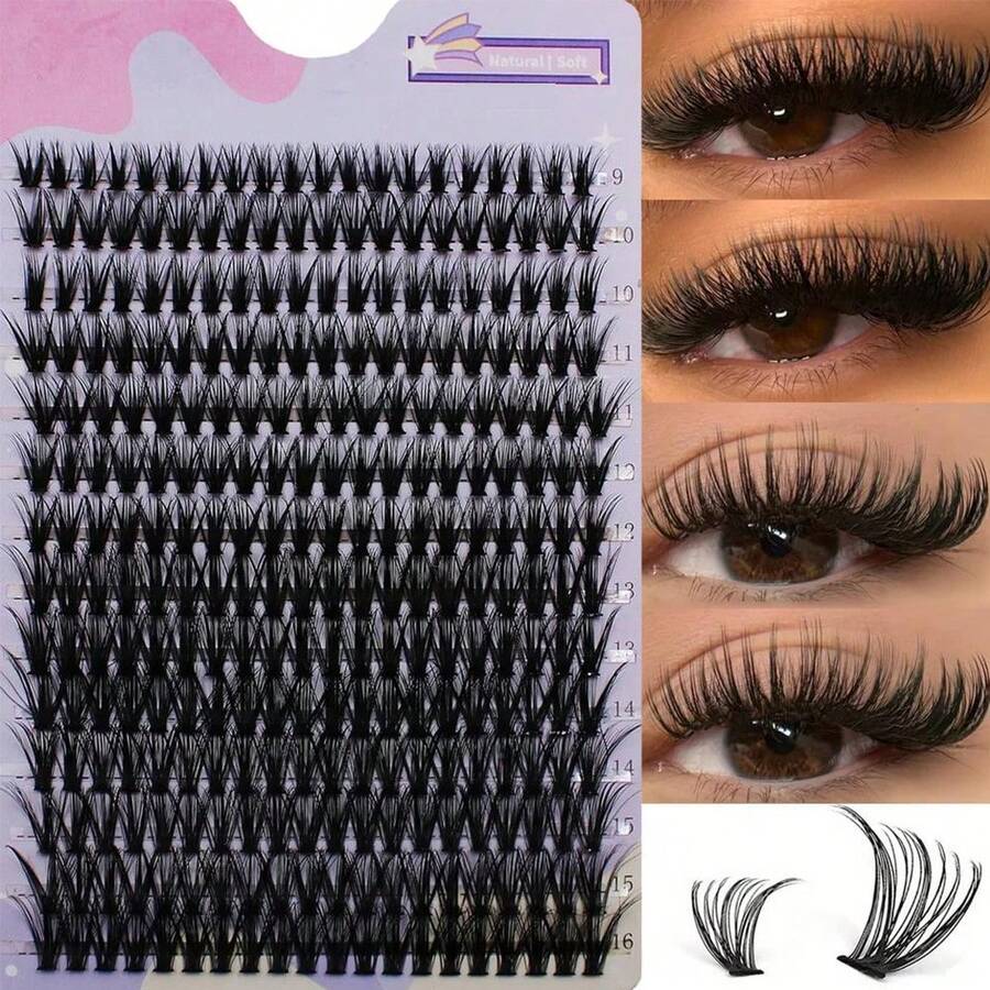 LIMEIKAI 280 Clusters Of 40D False Mink Eyelashes D Curl Natural Eyelash Extensions Russian Strip Individual Eyelashes Makeup Tool