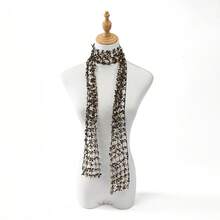 1pc Fashionable Sequin Scarf Hollow Out Neck Scarf Waist Chain, Street Dance Accessory - Black - View 10