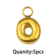 5 mặt dây chuyền chữ cái tiếng Anh bằng thép không gỉ mạ vàng, nguyên liệu tự làm trang sức cho vòng cổ, vòng tay, xâu hạt. - tự làm lấy - Xem 22