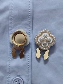 2pcs Button Cover For Shirt Flower Cufflinks Covers Flower Sleeve Button Clip On Button For Dress Wedding Tux Decoration Button Clothing Accessories Gifts - A - View 5