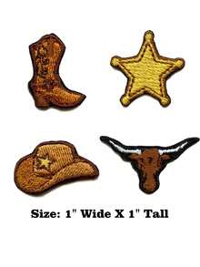 4pcs Red Pop Star Mini Set Patch Music Artist Lover Embroidered Iron On - Multicolor - View 8