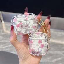 Floral Pattern Apple Wireless Earphone Anti-Drop Protective Case, Suitable Compatible With Apple Wireless Earphone Case, Scratch-Resistant And Anti-Fall - Dusty Purple - View 2