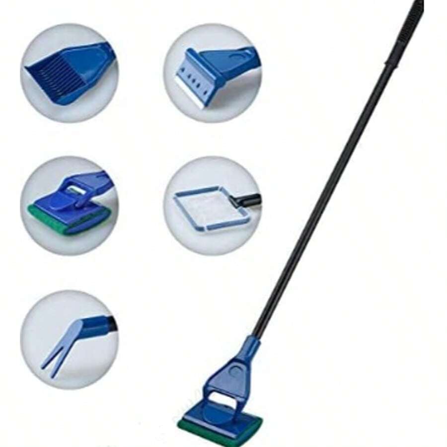 5-In-1 Aquarium Cleaning Kit, Fish Tank Scraper Accessories, Large/Medium/Small Fish Tank Algae Cleaning, Clean Aquarium Algae And Gravel - View 1