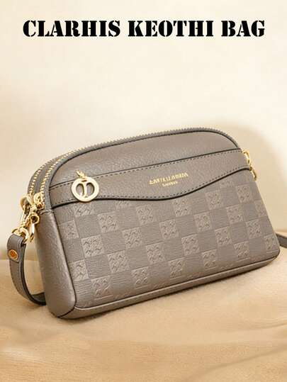 新款时尚经典小丑字母装饰设计单肩包，多隔层方形包，复古时尚包，优雅手提包，商务通勤包，适合购物、通勤上班、节日礼物。