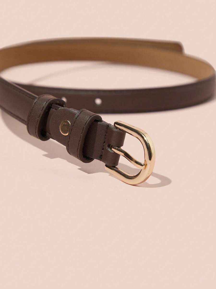 Thắt lưng da khóa kim loại, kèm dụng cụ đục lỗ, thích hợp cho mùa hè, mùa thu, đi học và làm quà tặng. - Nhiều màu - Xem 1