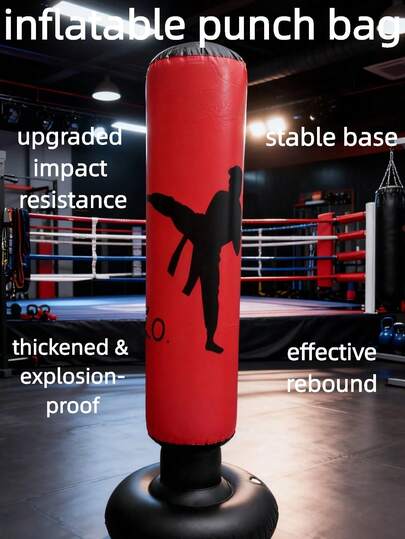 1pc Thick Inflatable Adult Fitness Punching Column, Outdoor Roly-Poly Sandbag, Indoor Air-Filled Punching Bag