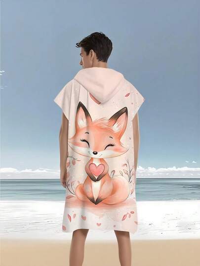 1 قطعة رداء كابوت ذو قبعة بتصميم فيل نيزكي ملون من البوليستر، منشفة شاطئ كبيرة الحجم - تصميم حيواني نابض بالحياة، لف الشاطئ، رداء بوليستر ناعم ومتين، مناسب للسباحة والسفر وعطلات الشاطئ، أردية حمام للرجال والنساء، منشفات شاطئ، أردية للنساء، ديكور