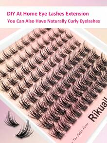 Cluster False Eyelashes, D Curl, Natural Makeup Effect, Individual False Lashes, Thick & Natural Look, Soft Individual Lashes, Enlarging Eyes, Comfortable DIY, Easy Lash Extension At Home, Lash Cluster, Individual False Lashes, False Eyelashes - D - View 2