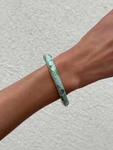 Bộ 1 chiếc vòng tay hoa văn tráng men cổ điển thanh lịch, món quà lý tưởng cho phụ nữ trong đám cưới Trung Quốc và các lễ hội. - Vòng tay hoa nhỏ giọt dầu - Xem 14