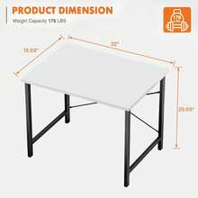 Computer Desk, Small Office 32 Inch Writing Work Study Student Teacher Home Bedroom Table With Metal Frame Wood Tabletop - - 白色 - 查看 2
