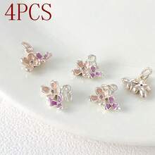 1pc/4pcs/8pcs Delicate Mini Lilac & Osmanthus Flower 3D Pendant DIY Beaded Necklace & Earring Jewelry Accessories - Multicolor - View 12
