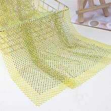 1pc Tulle Mesh Elastic Fabric With Luxury Rhinestones, 35x50cm, Suitable For Wedding Dress, Headscarf Decor - Multicolor - View 6