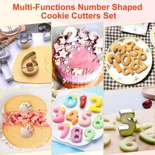 9件套数字饼干模具，0-8生日数字模具（6个可反转为9），不锈钢烘焙工具，适用于饼干、曲奇和面团 - 查看 4